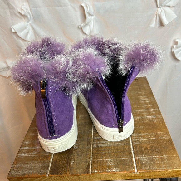 Purple Ankle Sneaker with Fur - Picture 3 of 4